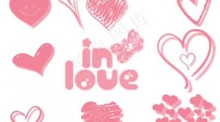 涂鸦心型笔刷图片