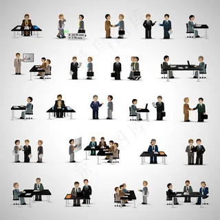 创意扁平简洁的商务人物图标