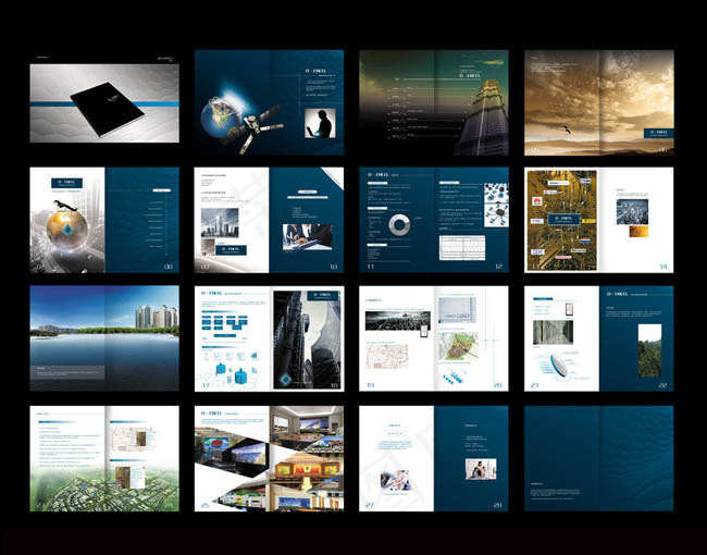 企业蓝色招商画册设计PSD素材