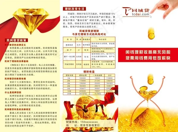 金融贷款三折页cdr矢量模版下载