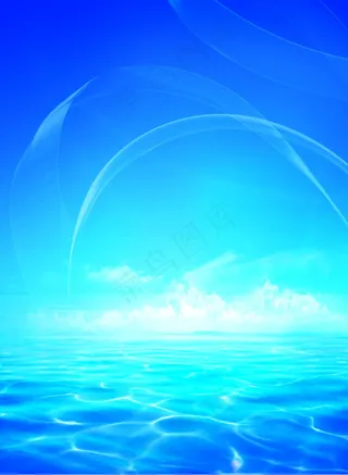 蓝天白云海景蓝海水抽像