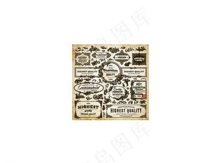 花纹图标欧式花纹标签图片