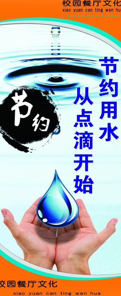 餐厅文化 节约用水图片psd模版下载