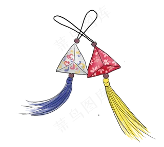 端午节手绘传统香包端午节手绘传统香包,免抠元素