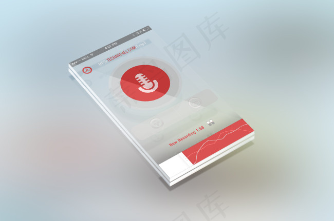 毛玻璃APP界面psd模版下载