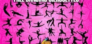 跳舞的人的剪影