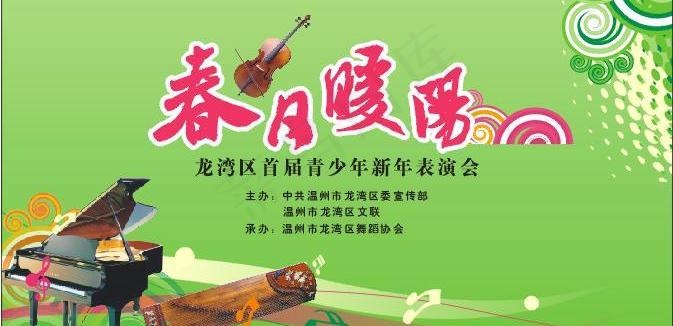 龙湾区舞蹈协会青少年新年表演会图片cdr矢量模版下载