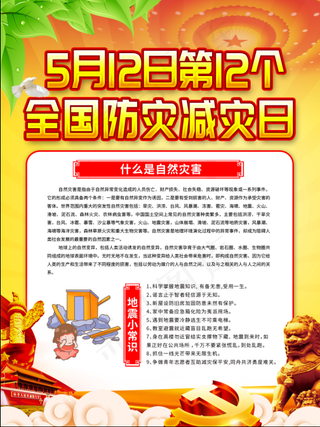 大气全国防灾减灾日知识系列海报4