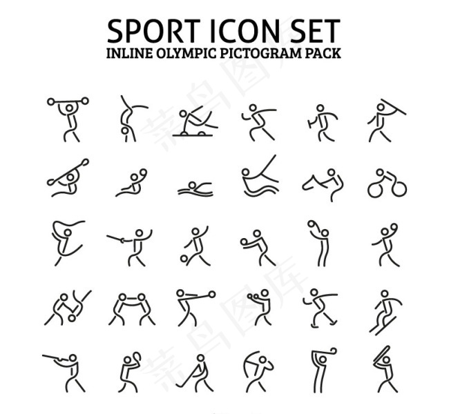 30款体育运动图标设计矢量素材