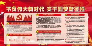 不负伟大新时代实干圆梦新征程展板