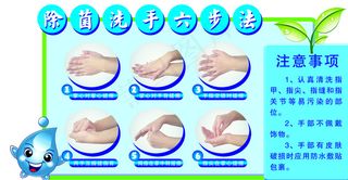 六步洗手法 卡通洗手 洗手图片