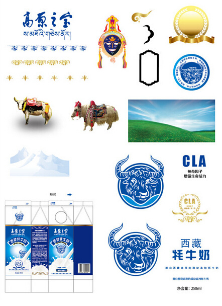 牛奶包装素材ai矢量模版下载