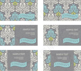 6款复古花纹商务卡片
