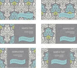 6款复古花纹商务卡片