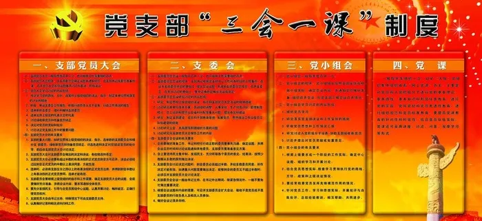 党支部制度展板图片