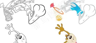 扣蓝卡通动物图片