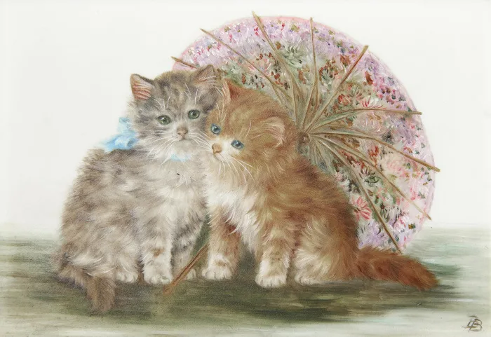小猫绘画图片