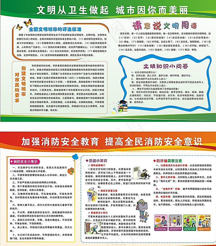 安全文明展板图片cdr矢量模版下载