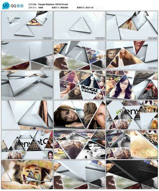 立体三角翻转图片logo展示片头