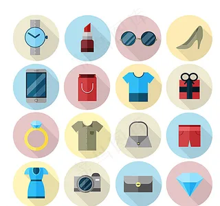 精致时尚用品图标矢量图图片
