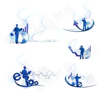 蓝色矢量商务人士 蓝色矢量商务人士