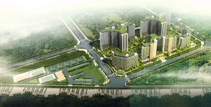 城市景观鸟瞰图图片