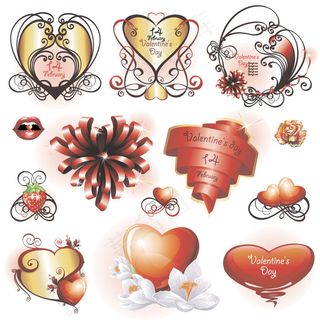 情人节心形标志设计矢量素材