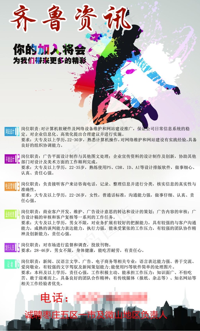 招聘海报(2717X4488(DPI:300))psd模版下载