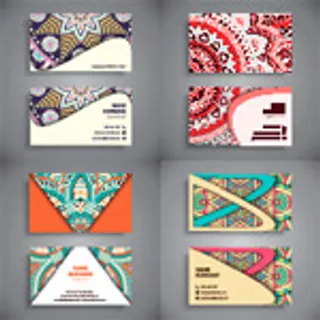 炫彩花纹底纹名片