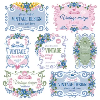 高雅画框旧货设计矢量图02