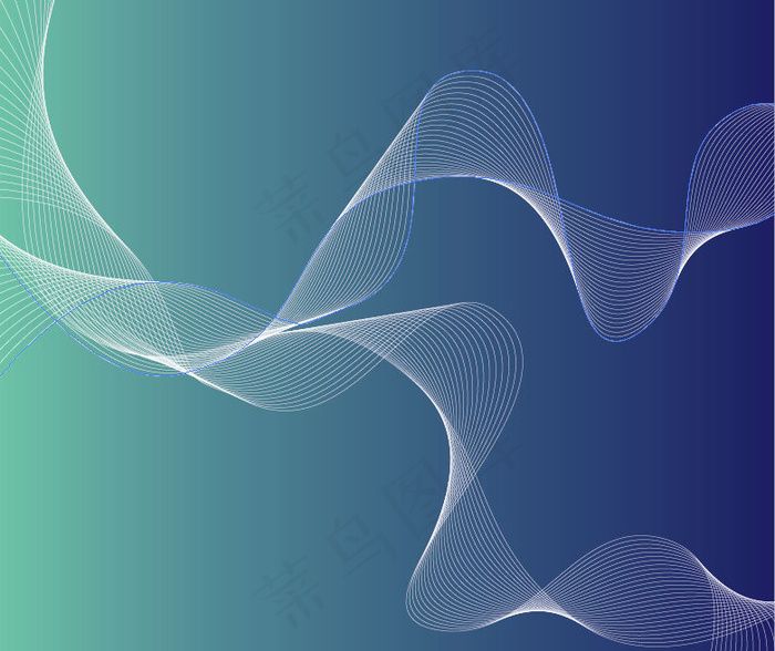 免费摘要曲线与蓝色背景矢量插图ai矢量模版下载