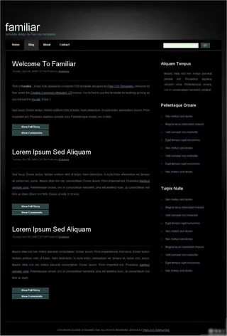 黑色网页模板设计