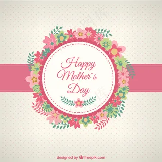 快乐的母亲节卡片与花