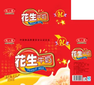 花生牛奶蛋白饮料包装PSD分
