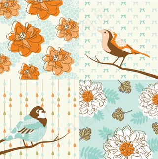 时尚精美花卉底纹背景矢量素材