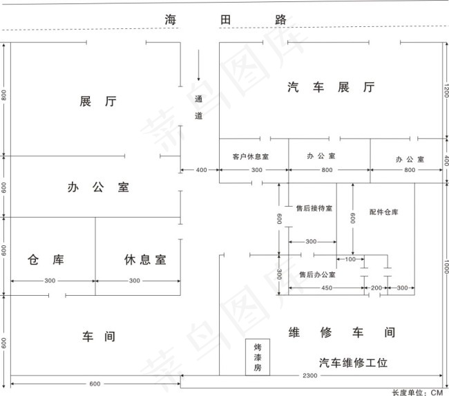 海田车展平面图cdr矢量模版下载