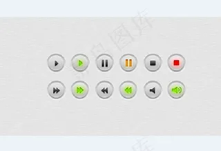 多媒体界面按钮图标素材