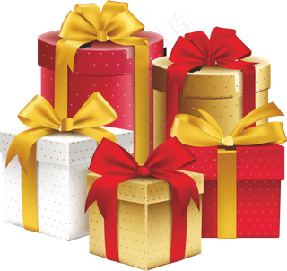 金色丝带礼品盒素材