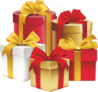 金色丝带礼品盒素材