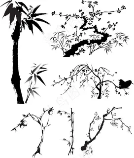 几款精美的树枝竹叶矢量图 几款精美的树枝竹叶矢量图