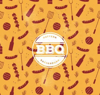 带有烧烤元素的老式背景