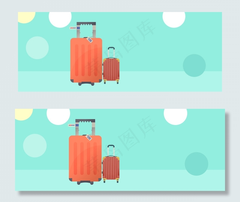 五一出行行李箱几何蓝色背景五一出行行李箱几何蓝色背景,免抠元素