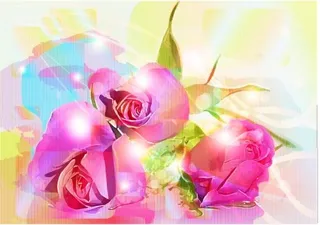 矢量素材玫瑰花朵梦幻光斑