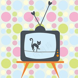 矢量卡通电视背景素材图片
