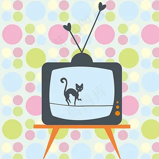 矢量卡通电视背景素材图片