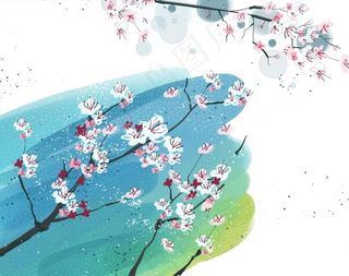 桃花樱花浪漫海报背景