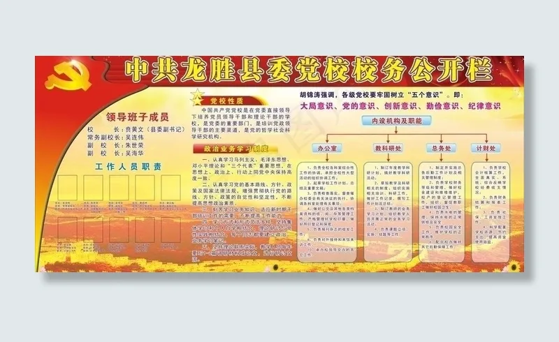 党校校务公开图片cdr矢量模版下载