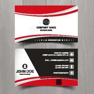 创意红色边框几何元素名片