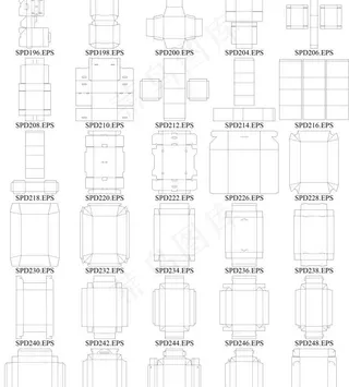 扣合型长方体包装盒结构图