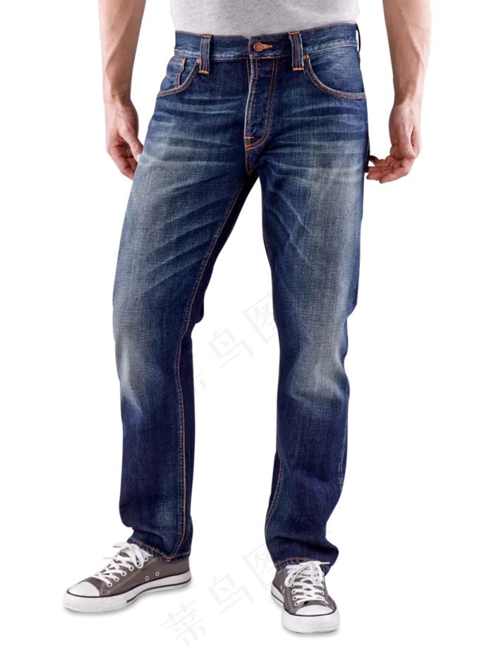 蓝色男士牛仔裤免抠png透明素材
